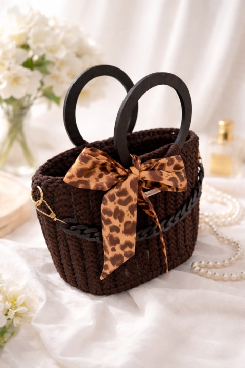 Torebka handmade brązowa